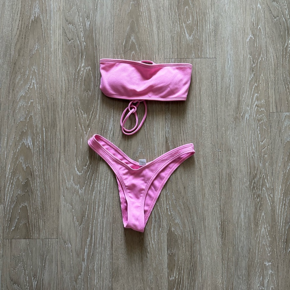Pink Bandeau Bikini
